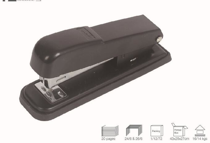 Promotion Hot Sale Black Metal Stapler 20 Sheet Paper Capacity
