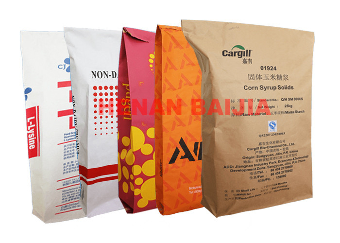 Industrial Pinch Bottom Paper Bags Heat Sealed Portable Building Construction Use