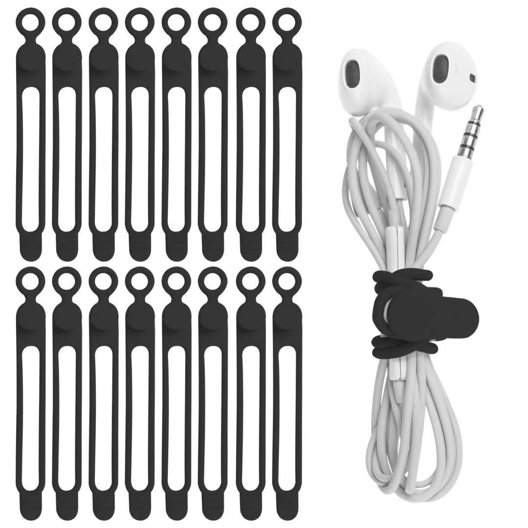 Silicone Cable Management Organizer Multipurpose Elastic Cord Organizer For Bundling And Fastening Cable Cords Wire Tie