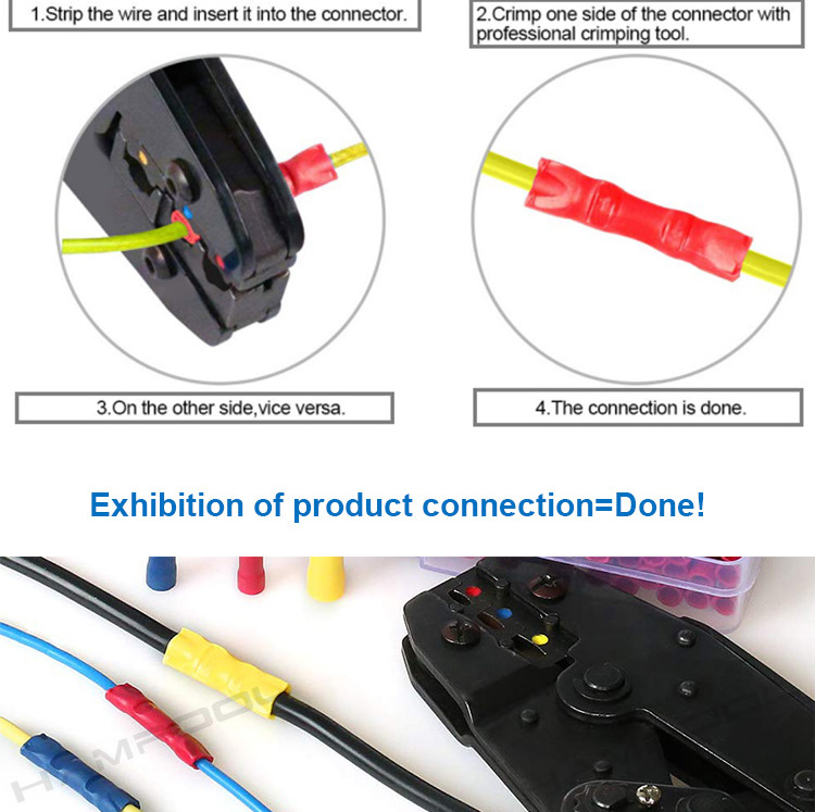 480pcs Insulated Terminals Electrical Crimp Connector Butt Spade Ring Fork Terminal Set Kit With Case for Year Universal