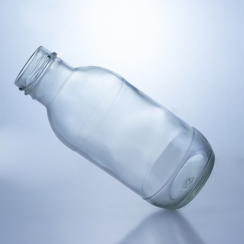 300ml Round Glass Milk Bottle with Lid Liquor Storage Solution Decal Surface Handling