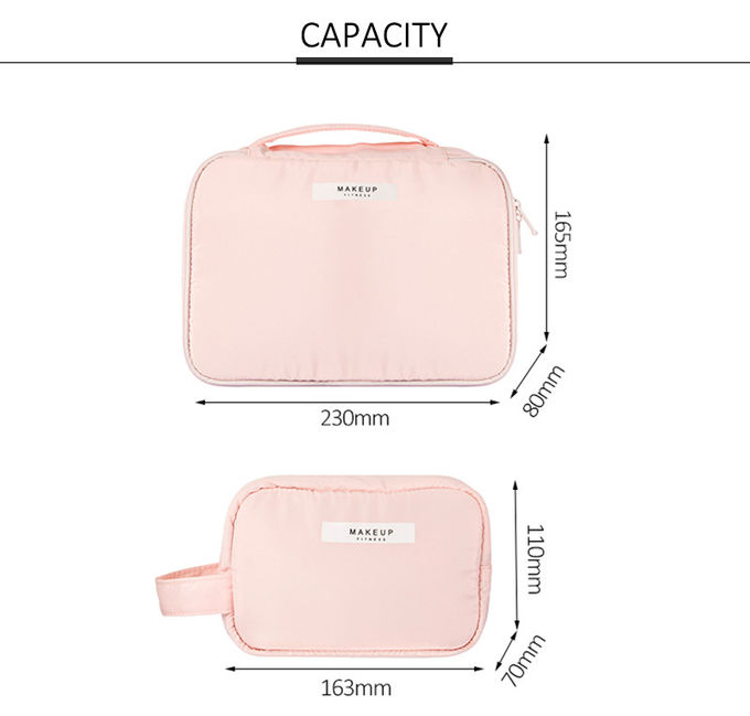 Custom Makeup Brush Organizer Foldable Private Label Pink Brush Cosmetic Bag