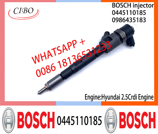 Diesel Common Rail Injector 0445110185 0986435183 33800-4A300 33800-44350 33800-4A350 33800-4A360 for Hyundai 2.5Crdi