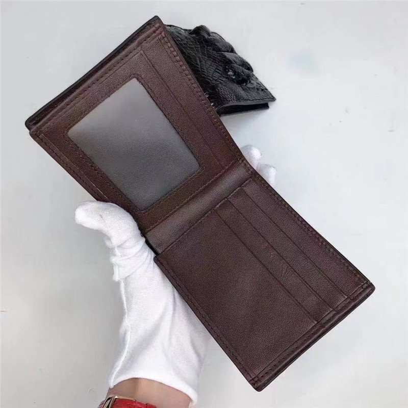 Exotic Real Crocodile Claw Skin Men's Short Bifold Wallet Card Holders Genuine Alligator Paw Leather Male Small Wallet