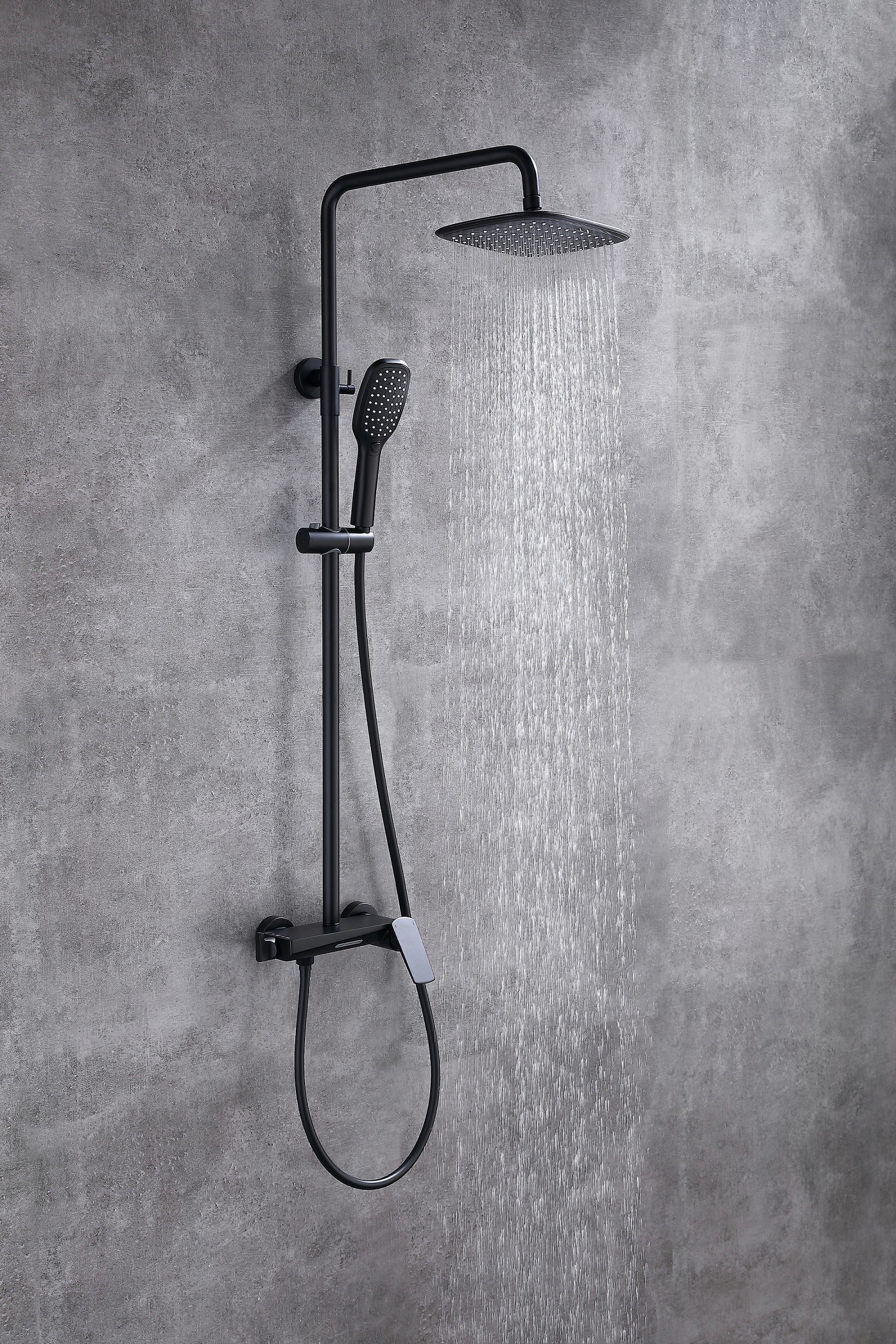 Brass Matte Black Shower Faucet Set Chrome Nickle Surface finishing