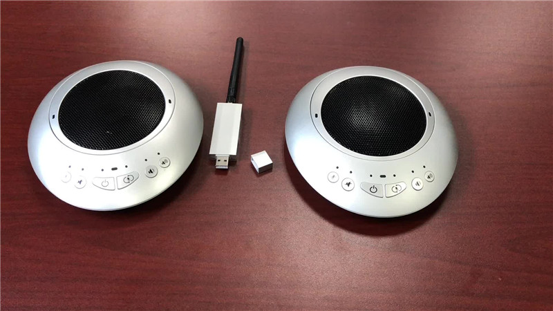 2.4G wireless 360 degree battery powered best microphone for zoom meetings Dual Chatpod mic for video conferencing