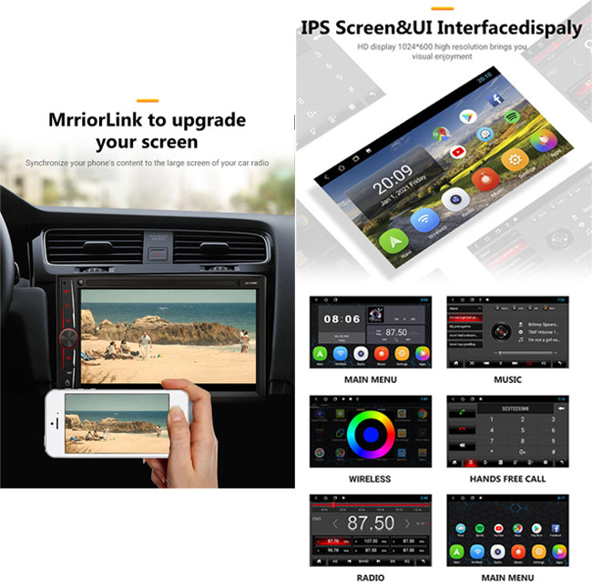 2 Din Android Car Radio Multimedia GPS Wifi BT Radio Car Android System 7 Inch
