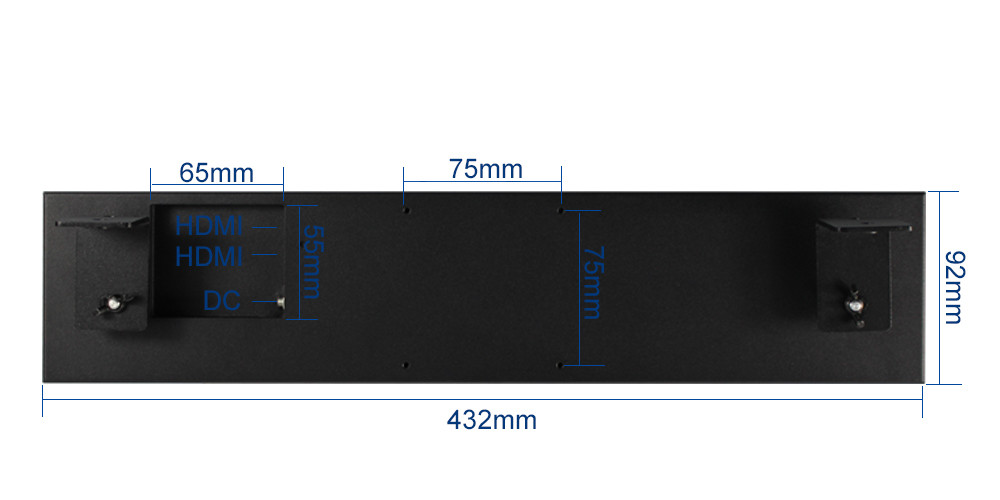 16.4 Inch Stretched Bar LCD Display 1366x238 1000nits HDMI Stretched LCD Panel