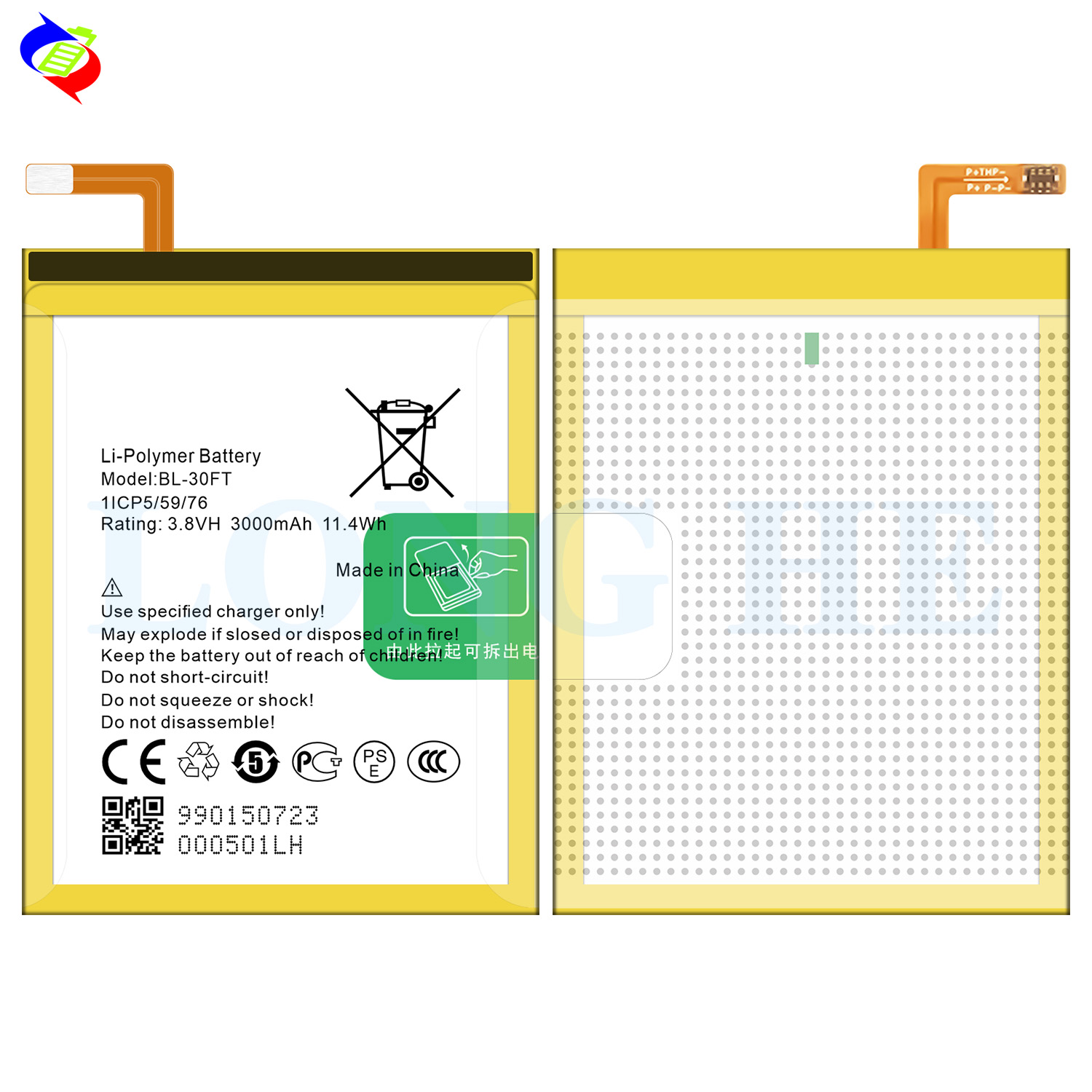 OEM/ODM 3.8V 3000mAh Built-in Battery for Tecno Phantom 5 A5 BL-30FT Mobile Phone