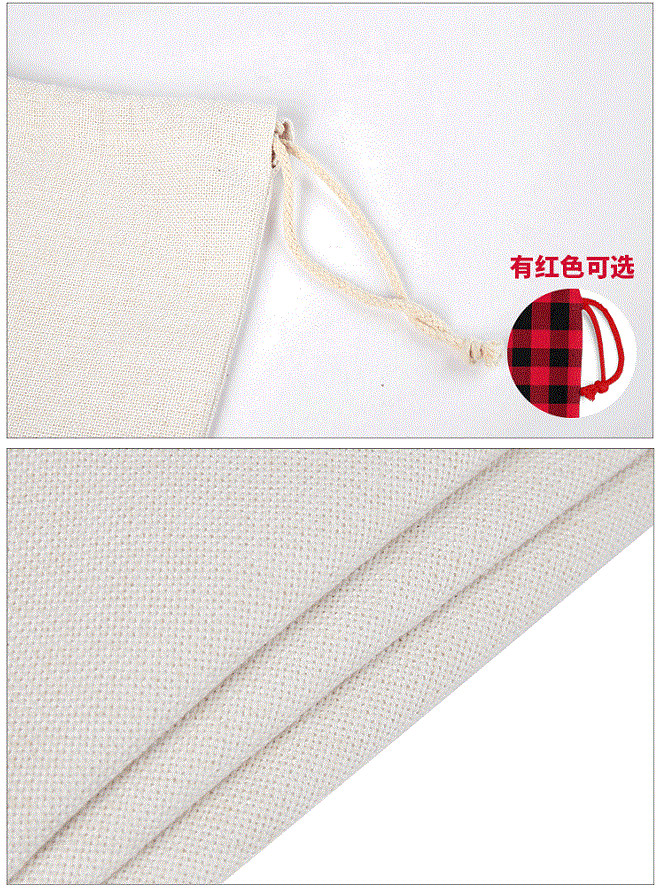 Personalized Linen Christmas Sublimation Drawstring Bag Customized Various Sizes