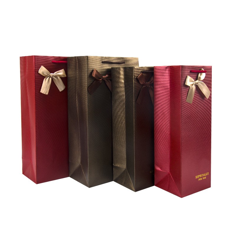 Thickened Printed Wine Bottle Paper Bags For Wedding Ultralight Leakproof