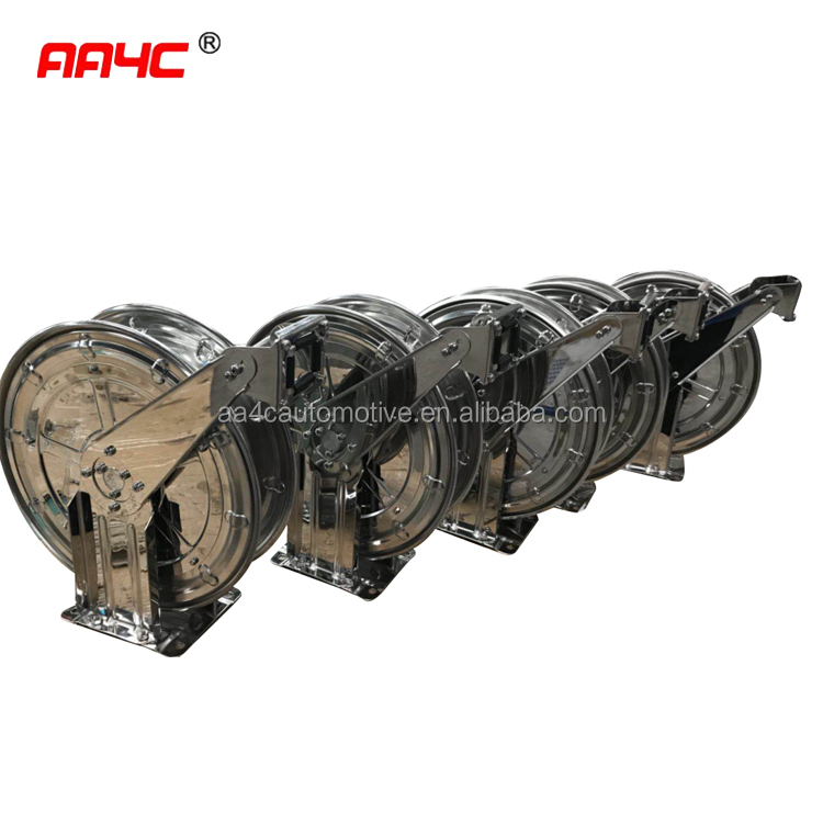 AA4C air pipe grease oil stainless steel hose reel 10M 15M 20M pipe reel