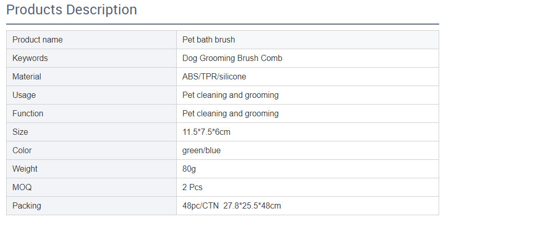 ABS Pet Wash Brush Bath Massage Brush Soft Silicone Bristles