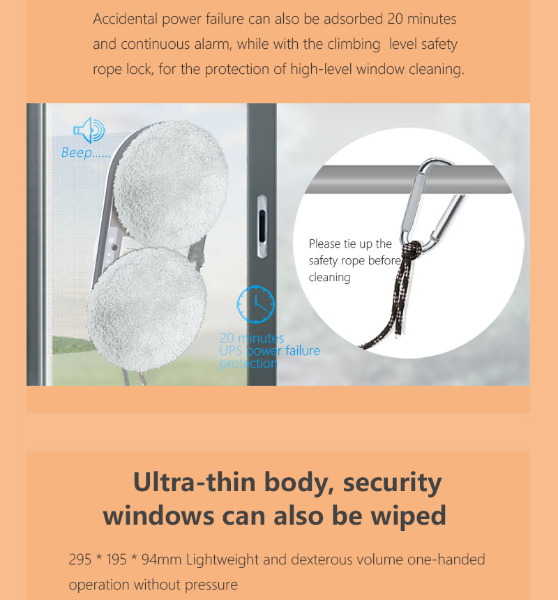 Intelligent Window Cleaner Robot 240v Ultra Thin Automatic Skylight Cleaner