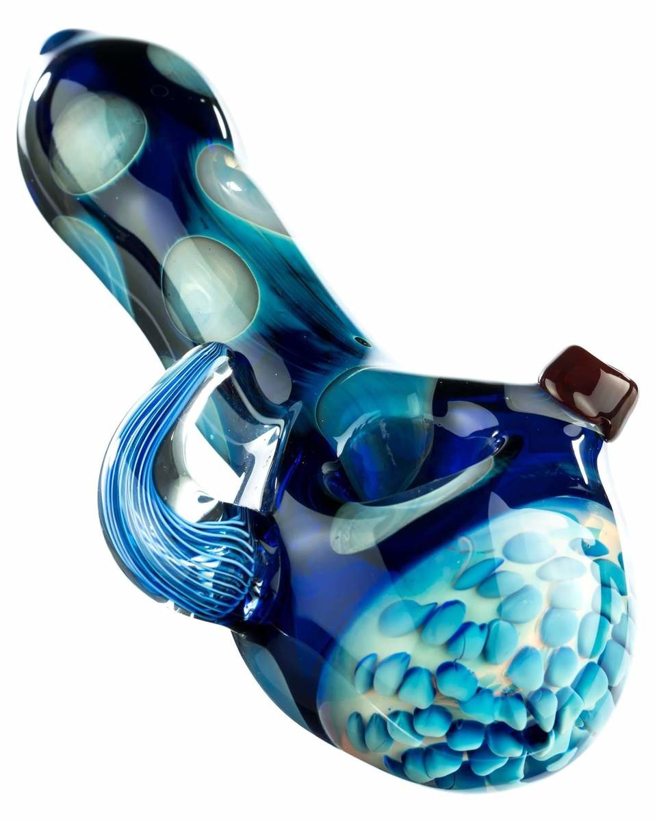 5" Collectible Heavy Solid Glass Hand Pipes Tobacco Smoking