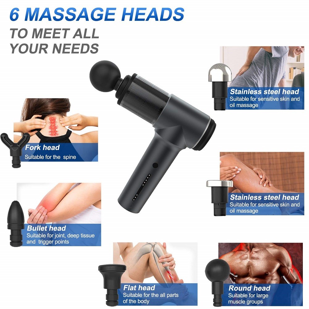 Muscle 3400mAh Handheld Massager Gun LG Battery Rechargeable 5 Speeds
