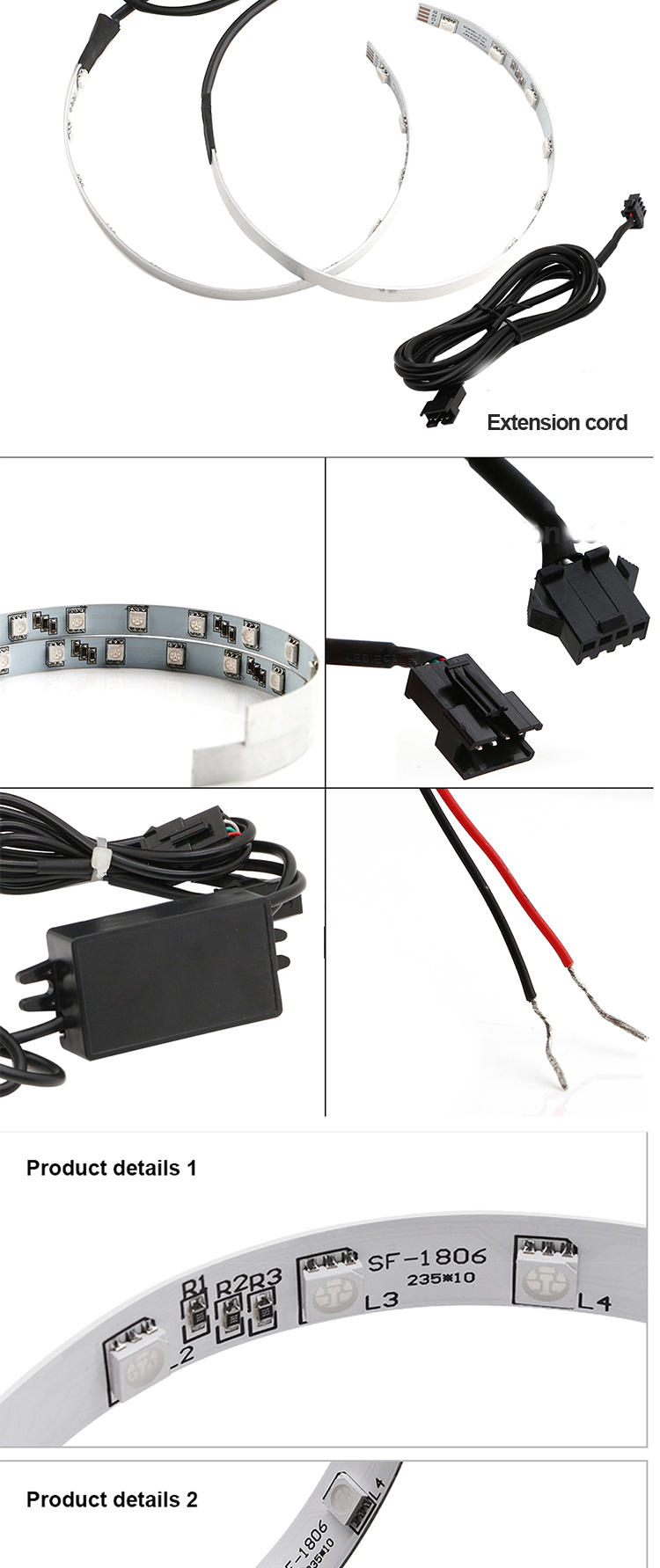 DC12V 5000lm APP Control LED Car Ambient Lights SMD Projector Auto Styling Demon Led Halo Rings Kit