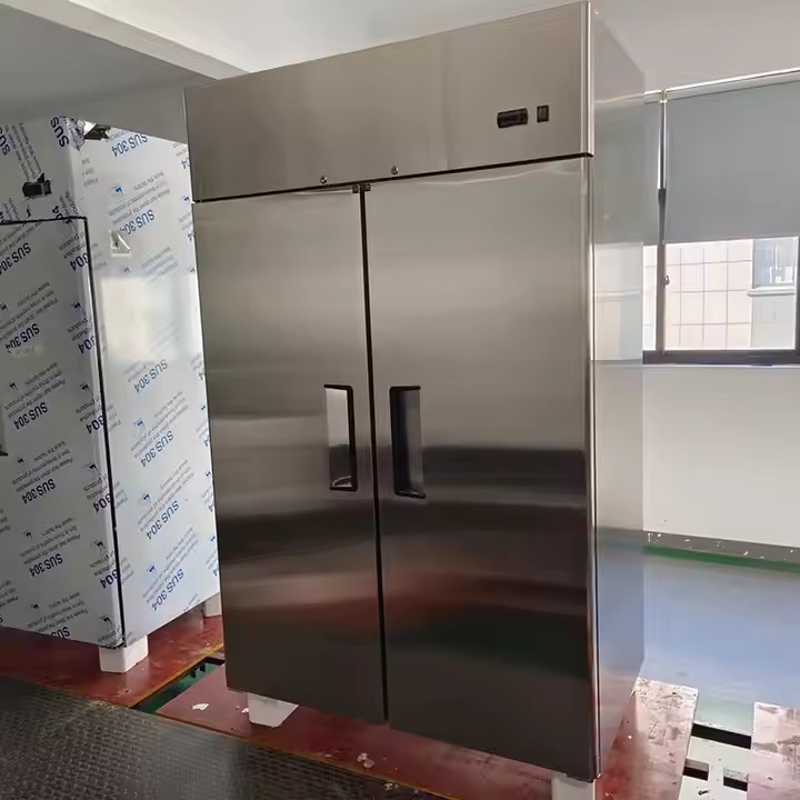 Commercial Restaurant Kitchen Refrigerator Equipment Stainless Steel Combined Upright Display Chiller Freezer