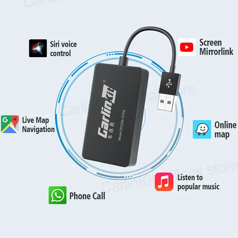 High Speed Android 4.4+ to Wireless Carplay Android Auto USB Dongle Streaming Box CPC200-CCPA