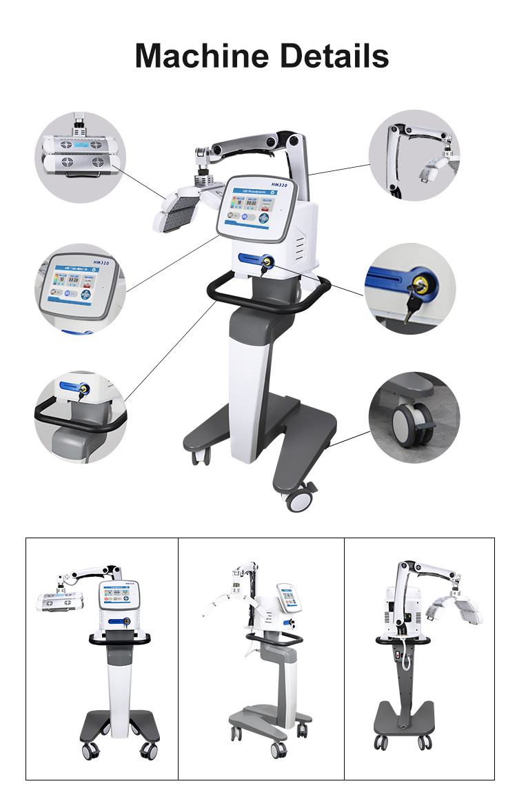 Color Touch Screen Led Light Therary Machine Scalp Treatment Machine With 300 Lamps And 350W Power
