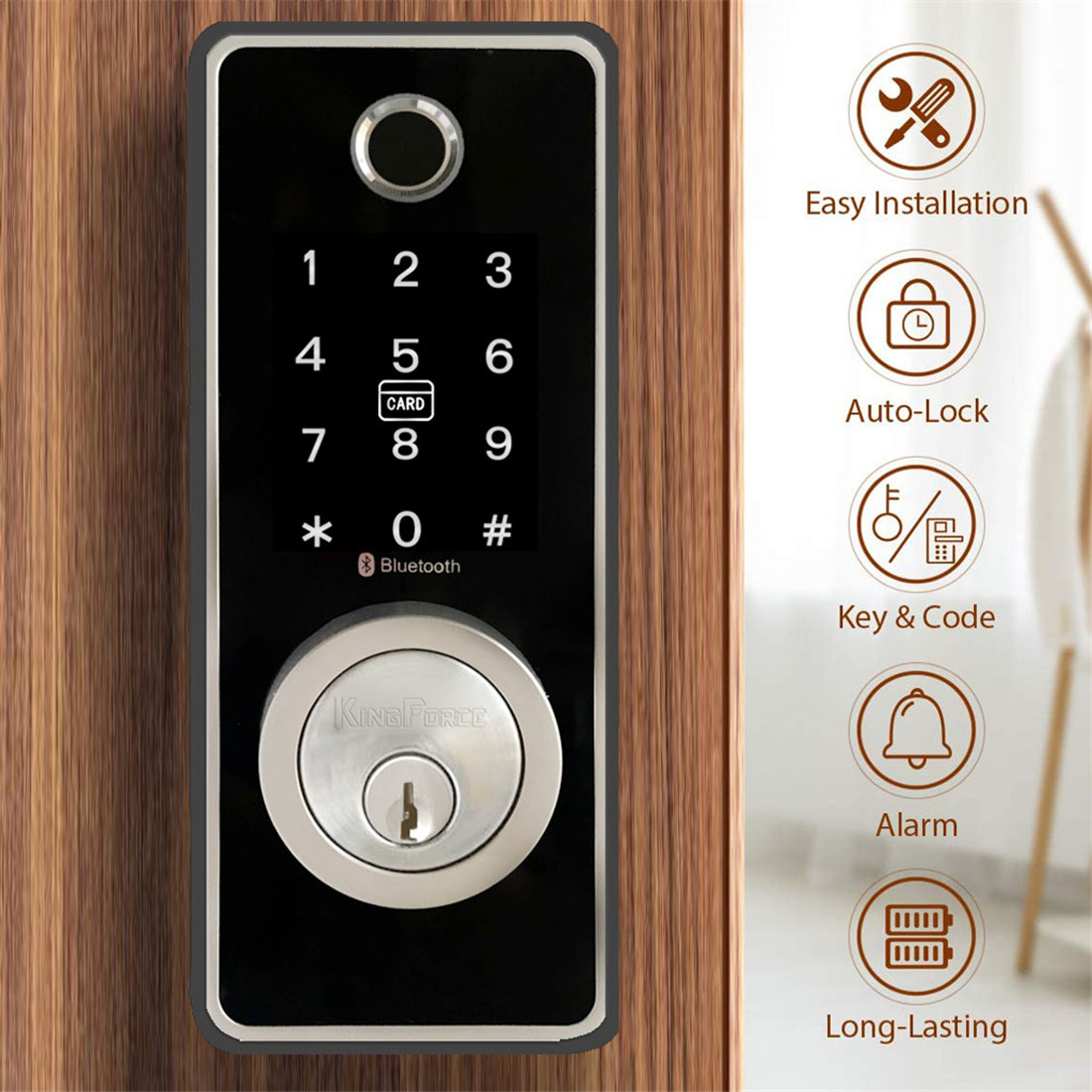 Kingforce Touchpad Voice Guide Fingerprint Smart Electronic Lock_copy