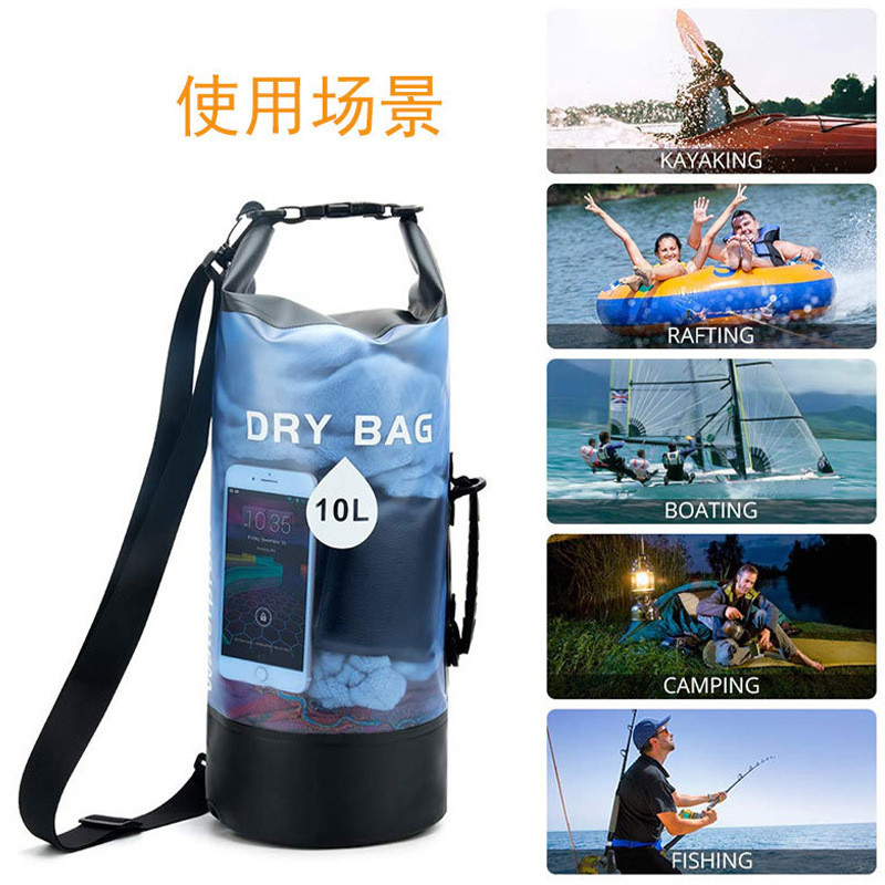 BEACH BAG WATERPROOF BUCKET BAG TRANSPARENT PVC WATERPROOF BUCKET BAG DRIFT WATERPROOF BAG SWIM BAG