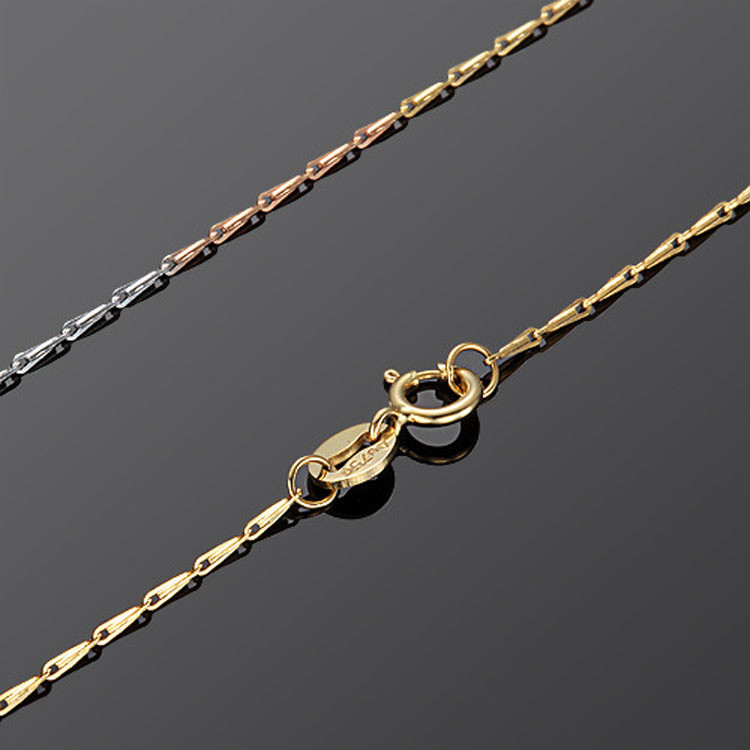 18K Rose Gold White Gold Yellow Gold Mix Color Chain for Women (NG011)