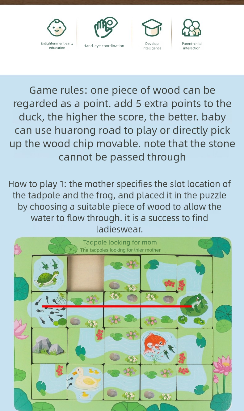 Puzzle Toys Finding Routes Kids Board Game Custom 3d Puzzle Board Wooden Toys Children Thinking Logic Training Toy