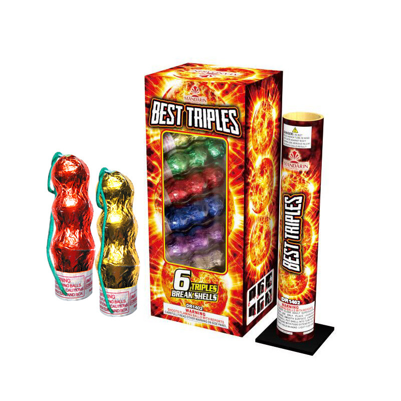 Liuyang Canister Artillery Shells / Triple Break Canister Shells Firework For Festival
