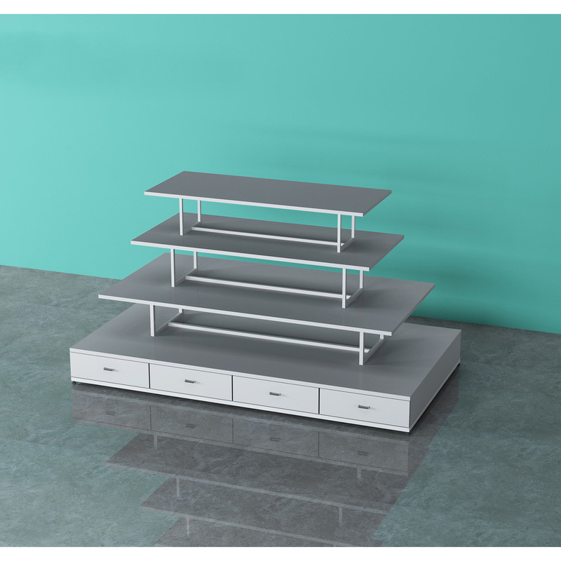 Modern Sturdy Supermarket Shelf Rack 400mm Convenience Store Wooden Counter
