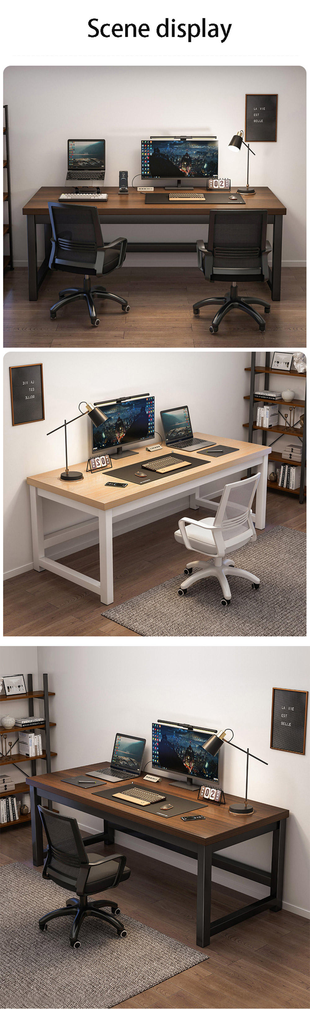 Wood Style PANEL Household Simple Wide Thicker Computer Student Study Desk for Office