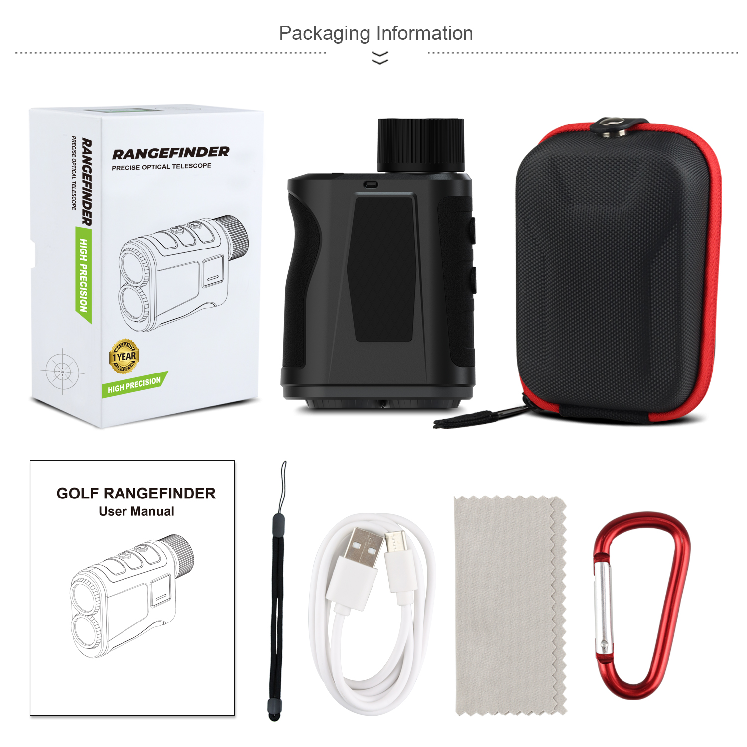 Sport Laser Rangefinders 195g H Telescope for Golf Slope Function 1500m Long Distance Range