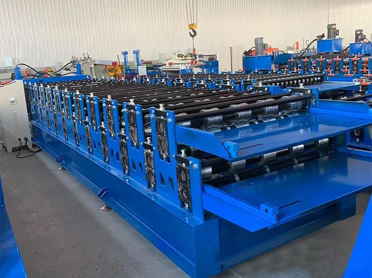 Trapezoidal Tile Double Layer Roll Forming Machine Long Span Roof