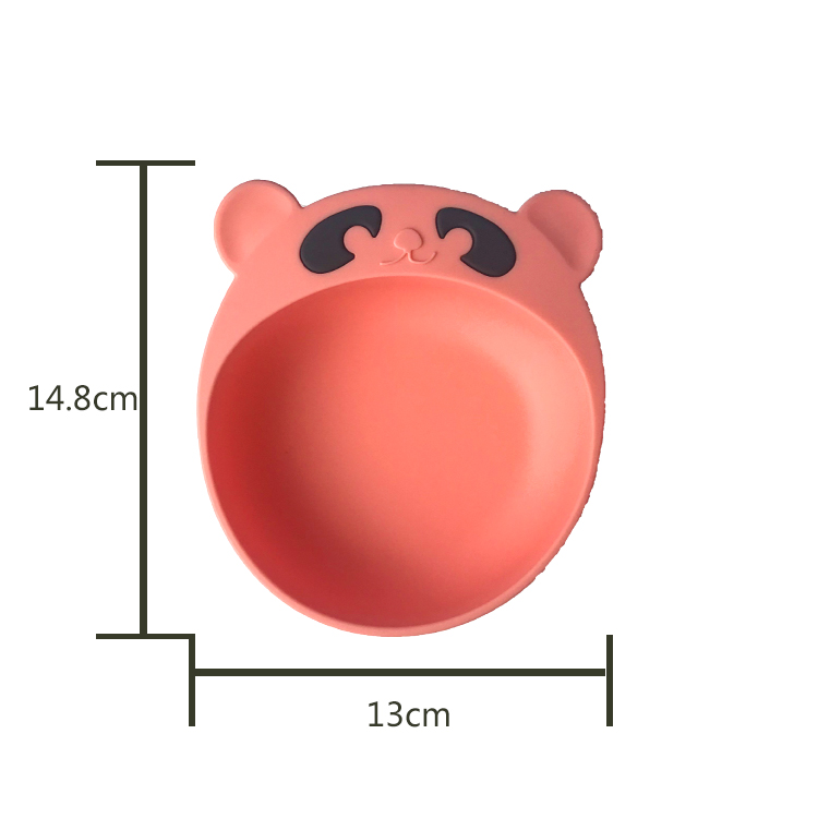 Panda Shape Baby Silicone Products BPA Free Portable Silicone Bowl And Spoon