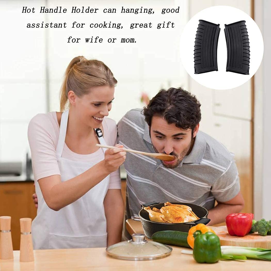 Silicone Hot Handle Holder Heat Resistant Cast Iron Skillets Handles Grip Covers For Pan Pot