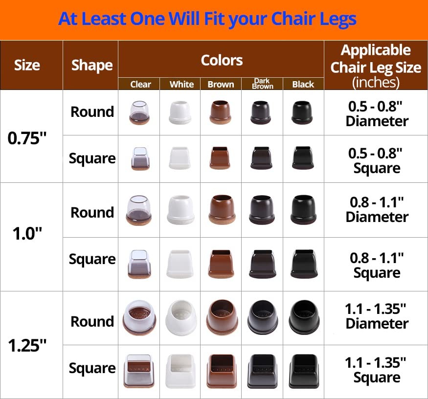 Silicone Chair Leg Floor Protectors Furniture Leg Protectors With Felt Black Table Leg Pad Brown