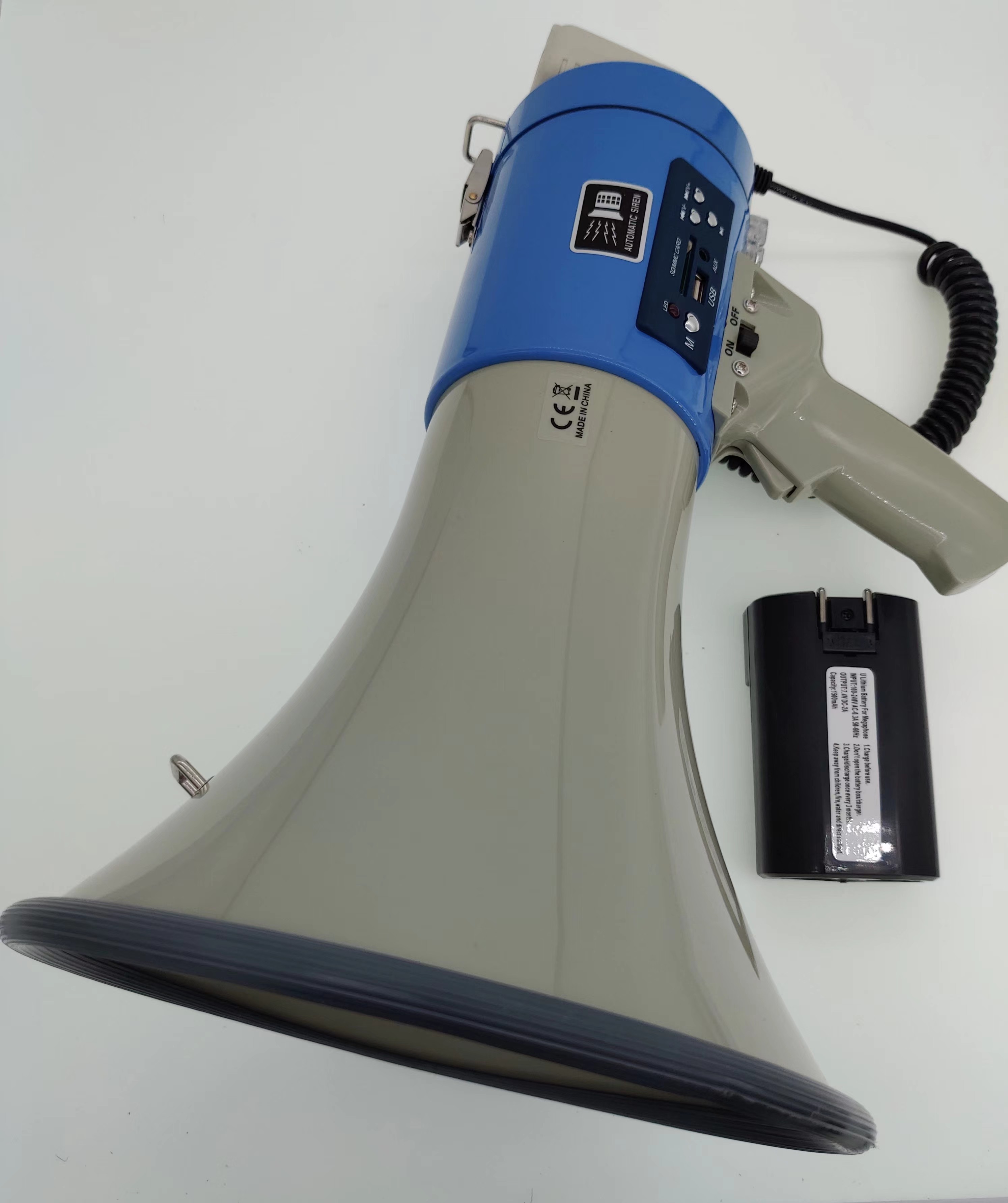 8 X 1.5V 25W Recording Megaphone 260S Time Police Siren Horn Recording Voice