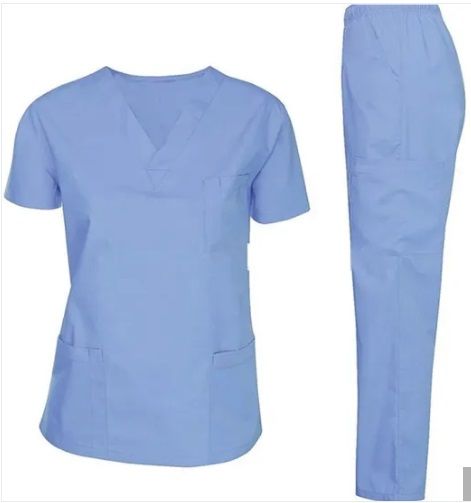 Blue 70gsm SPP Disposable Nonwoven Scrub Suits For Operating Room