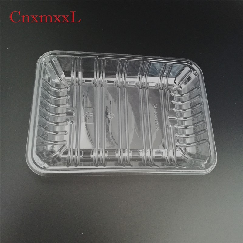 Biodegradable 18cm Clear Plastic Tray Containers 7g Round Salad Packaging