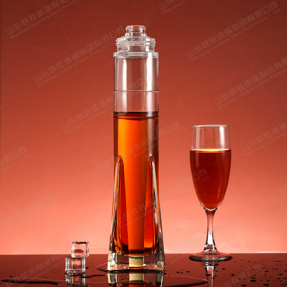 Glass Rectangle Empty Square Drinking Gin Xo Brandy Vodka Whisky Rum Liquor Bottle