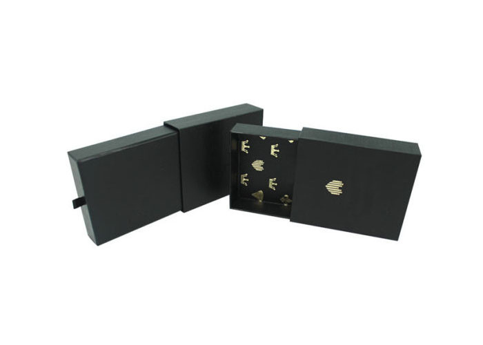Drawer Type Custom Printed Gift Boxes Black Color Gloss / Matte Lamination