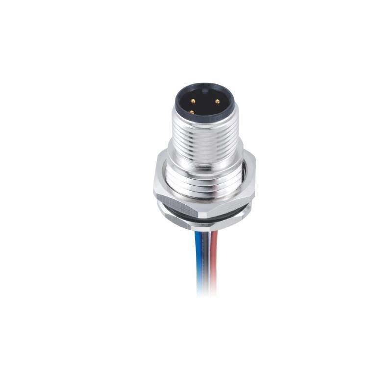 M12 S Code Right Angled 3 Pin Connector To NEMA 5-15P Molded 14AWG Cable