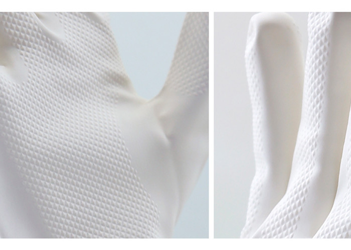 Puting Latex Gloves thick work protection resistant kitchen food wash wear rubber household soft white S