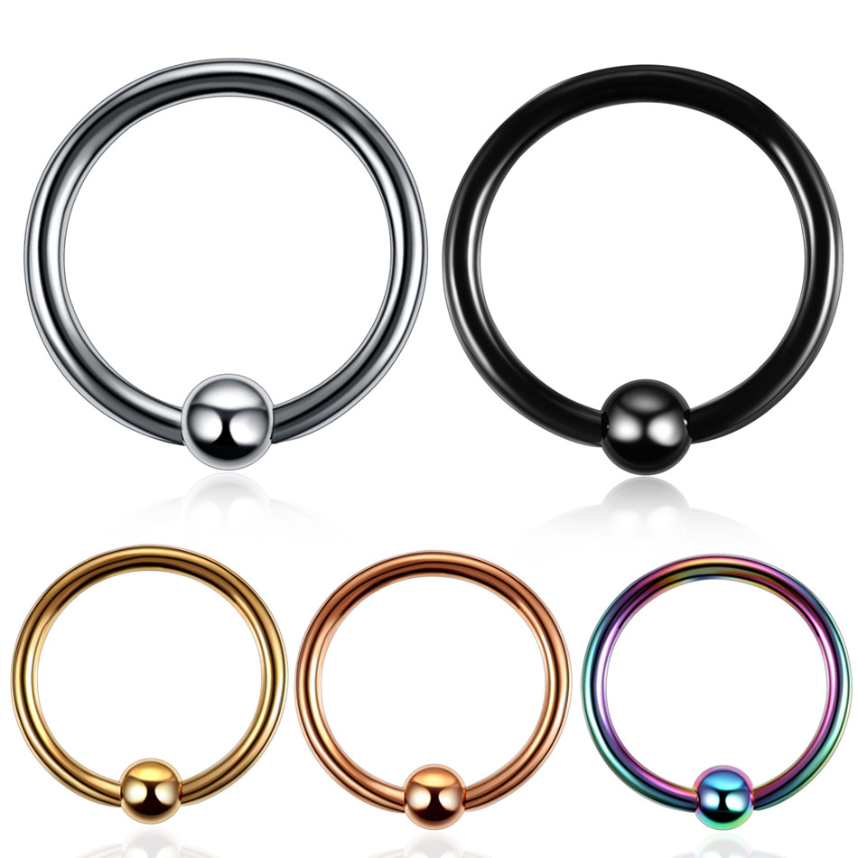 Steel Ear Stud Segment Rings Nose Hoop Ear Septum Helix Piercings Orelha Cartilage Lip Captive Tongue Piercings Sexy Jew