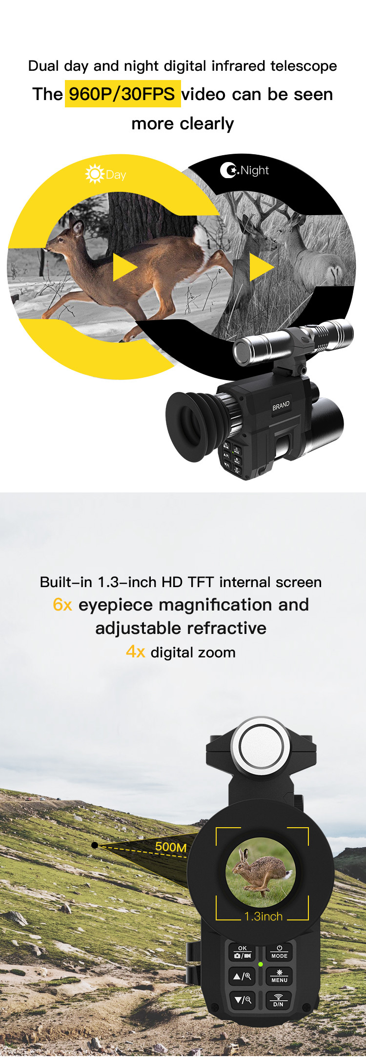 Remote Observation Shooting Digital Night Vision Camera Infrared For Hunting