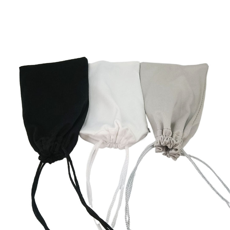 18*9cm Soft Microfiber Eyeglass Pouch Sunglasses Drawstring Bag Customization