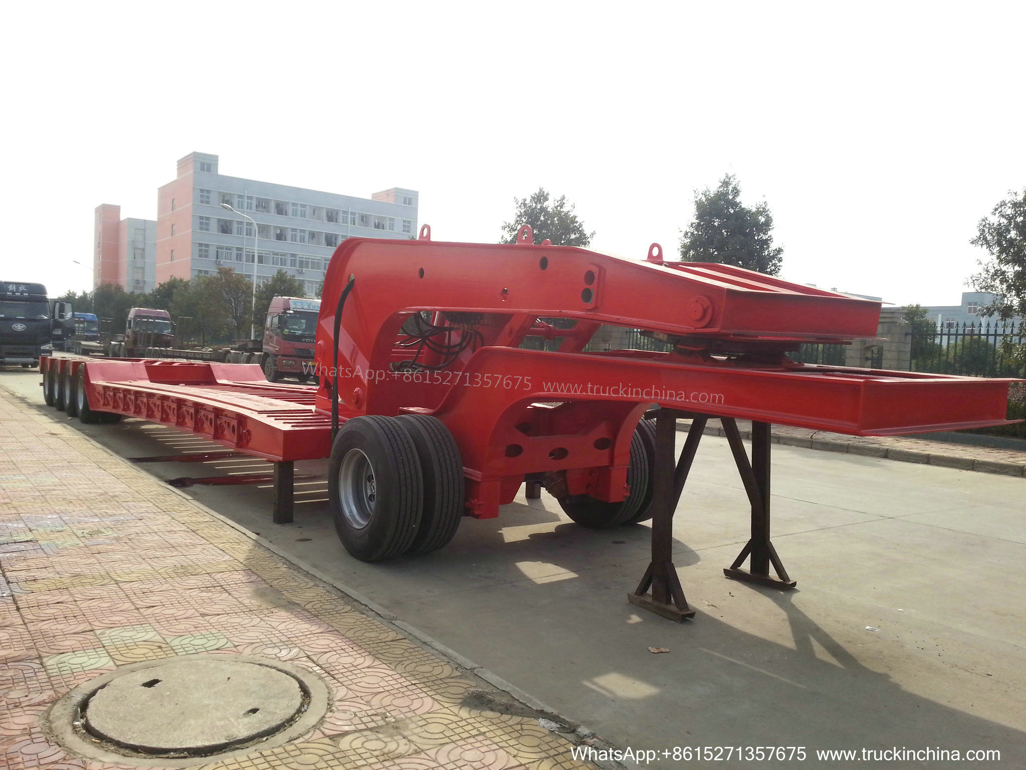 Gooseneck Lowbed Trailer Dolly for Heavy Duty Heavy Machine Lowbed Semi Trailer 80 ton 100Ton WhatsApp:8615271357675
