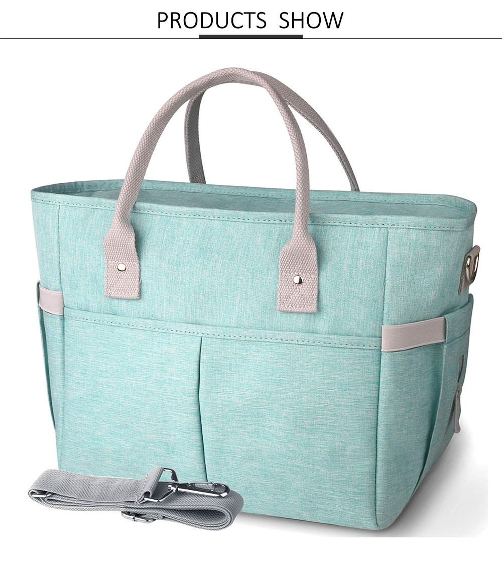 Large Tote Adult Lunch Box with Shoulder Strap, Side Pockets and Bottle Holder