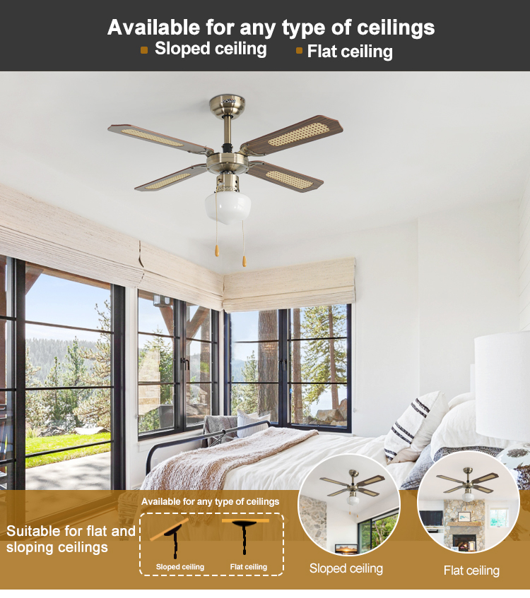 Comfortable Air Cooling Ceiling Fan with 110V Input Voltage and Traditional Style