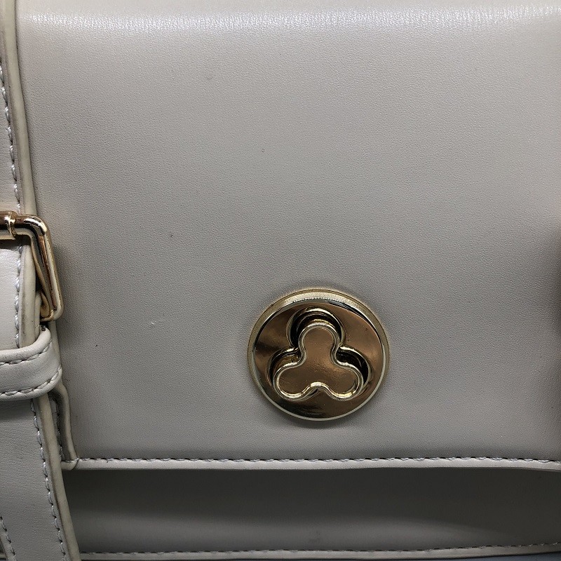 Genuine Leather Ruched White Color Chain Women Handbag